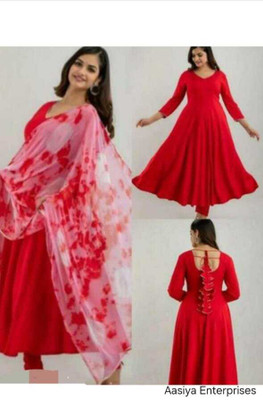 Aasiya Enterprises Straight Gown(Red)