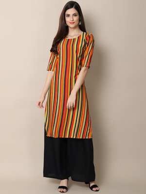KALLAXI Women Striped A-line Kurta(Multicolor)