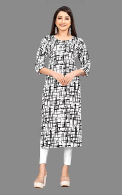 SNEHA CRETION Women Striped A-line Kurta(White)