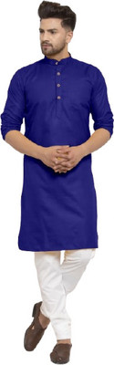 TIPTOP TRENDZ Men Solid Straight Kurta(Dark Blue)