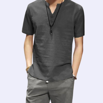 SuperTrend Men Embroidered Straight Kurta(Grey)