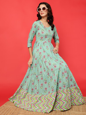 Evika Anarkali Gown(Light Green)