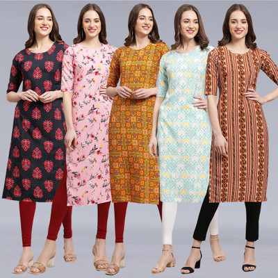 1 Stop Fashion Women Printed A-line Kurta(Multicolor)