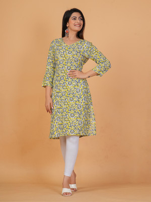 CLOTHI FAB Women Floral Print Straight Kurta(Maroon)