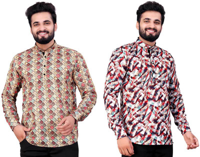 VALENCIA Men Printed Straight Kurta(Multicolor)