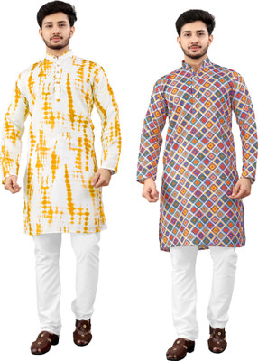 DHASU TRENDZ Men Printed Straight Kurta(Multicolor)