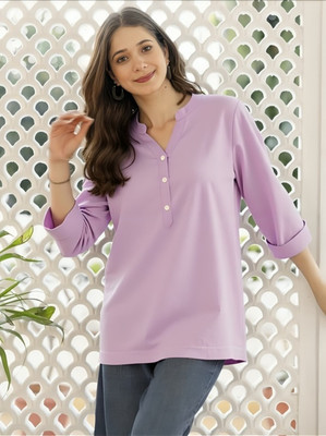 PP Vastram Women Solid A-line Kurta(Purple)
