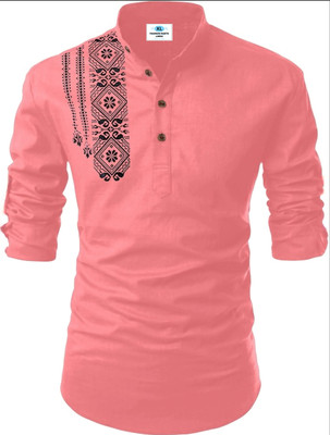 Fashion Marts Men Solid, Self Design Straight Kurta(Multicolor)