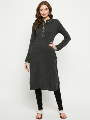 VIAZAA Women Solid A-line Kurta(Grey)