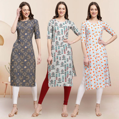1 Stop Fashion Women Printed A-line Kurta(Multicolor)