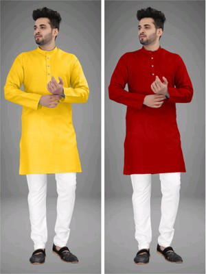 TRUST OUS Men Solid Straight Kurta(Multicolor)