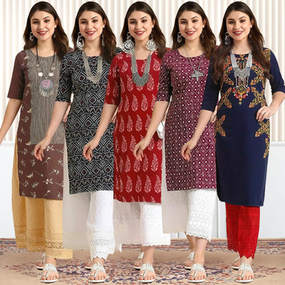 1 Stop Fashion Women Printed A-line Kurta(Multicolor)