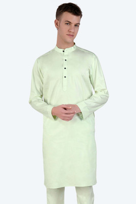 french crown Men Solid Ethnic Dress Kurta(Green)