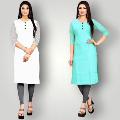 Coft Women Solid Straight Kurta(Multicolor)