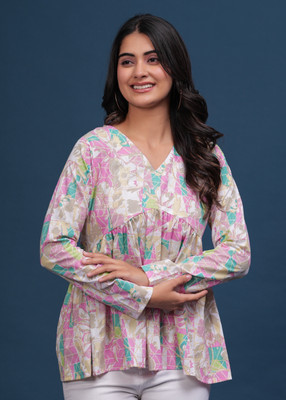 Pingaksh Women Printed Straight Kurta(Multicolor)
