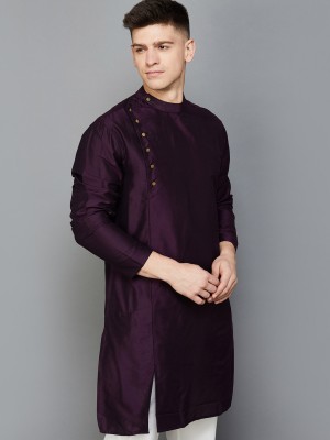 Melange by Lifestyle Men Solid A-line Kurta(Purple)