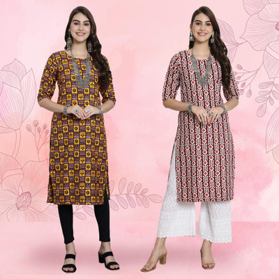 EthnicBasket Women Printed A-line Kurta(Multicolor)