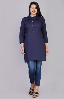 NEELKANTH TRENDS Women Solid Straight Kurta(Blue)