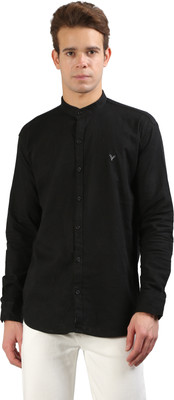 JUST BLACK Men Solid Straight Kurta(Black)