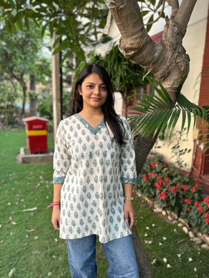 NIRYA FASHION Casual Printed, Ethnic Motifs Women White Top