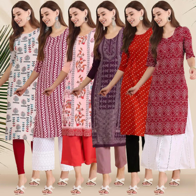 1 Stop Fashion Women Printed A-line Kurta(Multicolor)