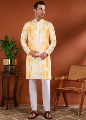 allan peter Men Printed Straight Kurta(Multicolor)