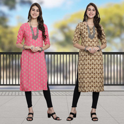 Moda Rapido Women Printed A-line Kurta(Multicolor)