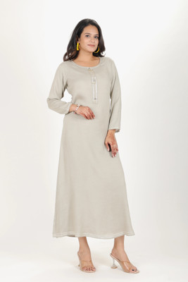 RAISHREE Women Dyed/Ombre Straight Kurta(Grey)