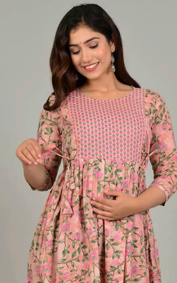 Dream Global Women Printed A-line Kurta(Multicolor)