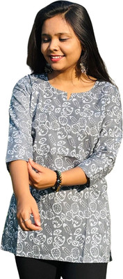 OHH STREE Women Washed Ethnic Dress Kurta(Grey)