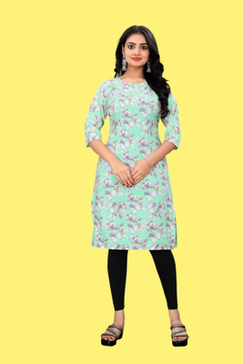 Tulsii Fab Women Printed Anarkali Kurta(Light Green)