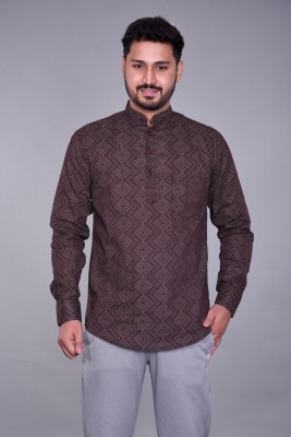 Sam Unique Man Men Printed Straight Kurta(Maroon)