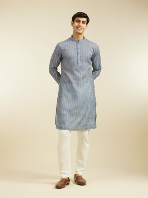 DIWAS by Manyavar Men Printed Straight Kurta(Multicolor)