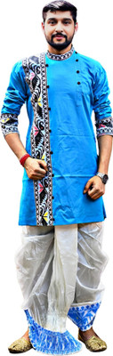 GOURI COLLECTIONS Men Embellished Ethnic Dress Kurta(Light Blue)