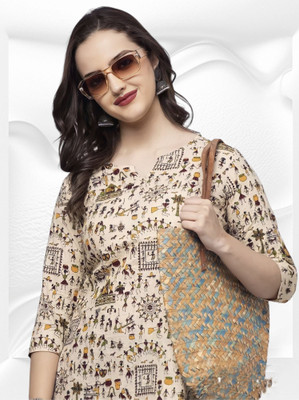 KAVERI creation Women Floral Print Straight Kurta(Multicolor)