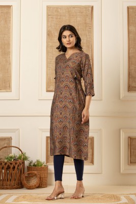 FLAMBOYANT Women Printed A-line Kurta(Red)