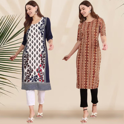 1 Stop Fashion Women Printed A-line Kurta(Multicolor)