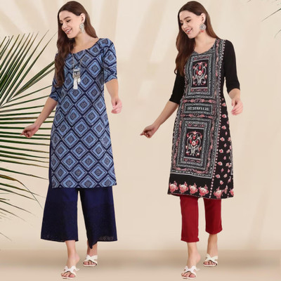 EthnicBasket Women Printed A-line Kurta(Multicolor)