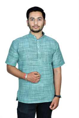 Divine creation Men Solid Straight Kurta(Green)