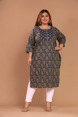 Swasti Women Printed Straight Kurta(Brown)