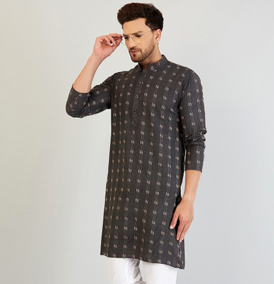 ARMAAN ETHNIC Men Self Design Straight Kurta(Grey)