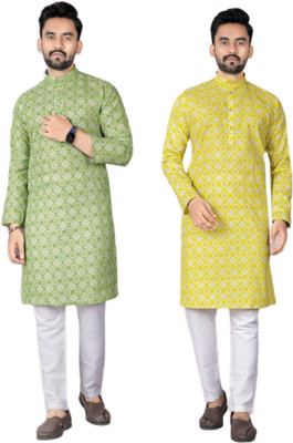 DHASU TRENDZ Men Printed Straight Kurta(Multicolor)