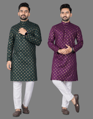 DHASU TRENDZ Men Printed Straight Kurta(Multicolor)