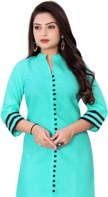 BHASKAR FASHION WORLD Women Solid A-line Kurta(Light Blue)