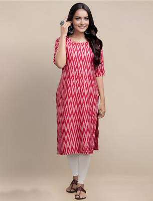 Maheshvi Women Printed A-line Kurta(Red)