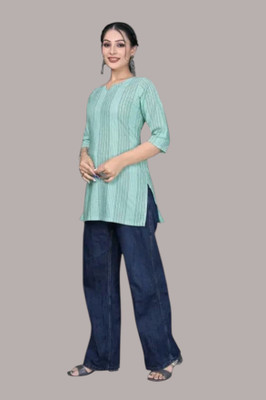 Texpaz Women Solid Anarkali Kurta(Blue)