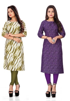 SARTHI FASHION HUB Women Printed Straight Kurta(Multicolor)