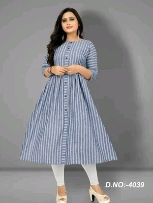 DB Fashion Women Embroidered Straight Kurta(Light Blue)