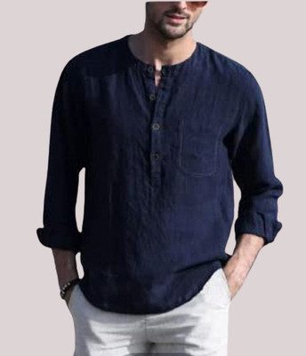 ZAKOD Men Solid Straight Kurta(Grey)