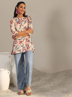 LIBAS Women Printed Straight Kurta(Multicolor)